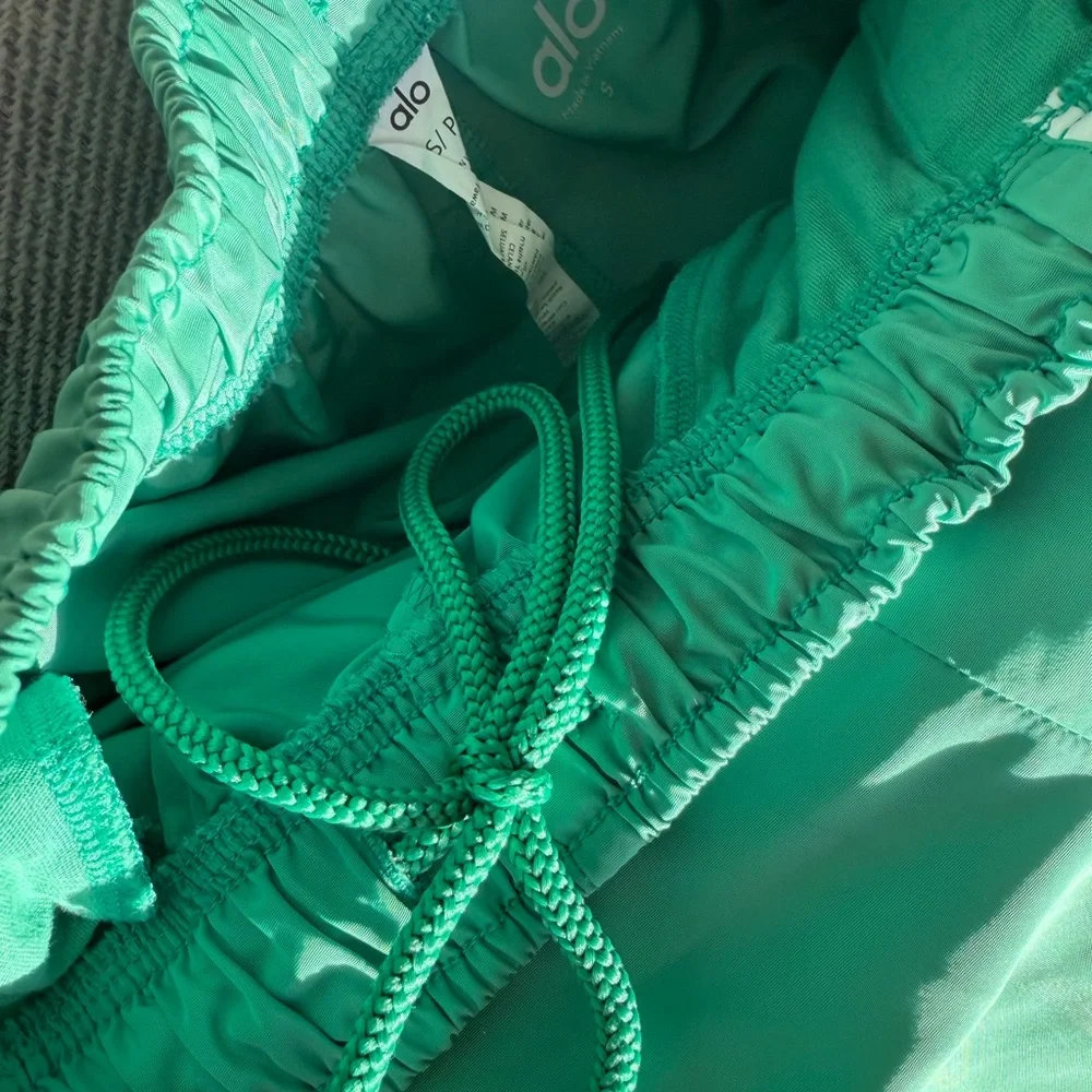 ALO Yoga  Green Joggers with White Stripes